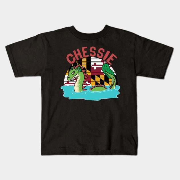 Chessie of the Chesapeake Kids T-Shirt by SNK Kreatures